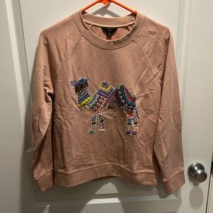 Beaded camel sweatshirt